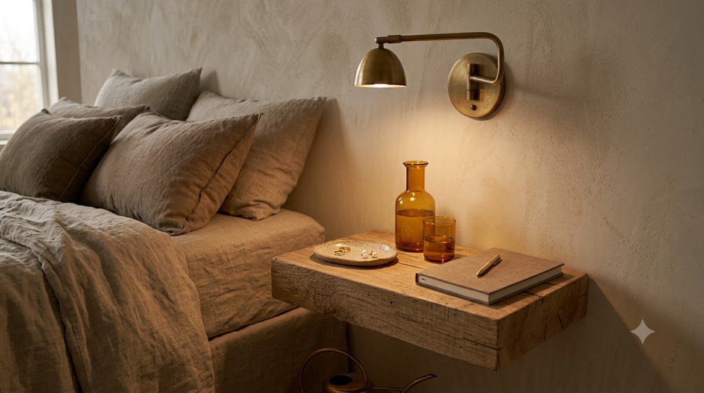 Brass Swing-Arm Sconces & Ceramic Wall Lights